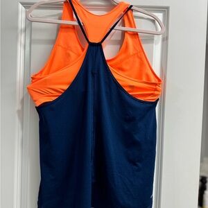 Orange and blue adidas tennis top